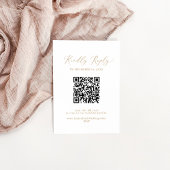 Delicate Gold Calligraphy QR Code Wedding RSVP Begleitkarte