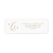 Delicate Gold Calligraphy Return Address Label (Vorne)