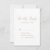 Delicate Gold Calligraphy Simple RSVP Card (Vorderseite)