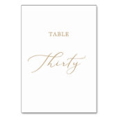 Delicate Gold Calligraphy Table 30 Tischnummer (Rückseite)