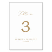 Delicate Gold Calligraphy Table No. Tischnummer (Vorderseite)