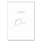 Delicate Gold Calligraphy Table One Tischnummer (Rückseite)