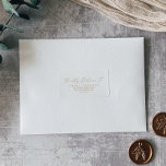 Delicate Gold Calligraphy UAWG Address Labels Adressaufkleber<br><div class="desc">Diese zarten goldkalligraphischen UAWG-Adressetiketten sind perfekt für eine moderne Hochzeit. Das romantische minimalistische Design besticht durch eine hübsche und elegante Champagner-goldgelbe Typografie auf weißem Hintergrund mit einem klaren und schlichten Look. Diese Etiketten sind perfekt für Ihre UAWG-Umschläge und mehr!</div>