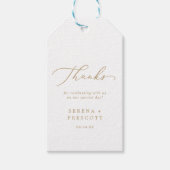 Delicate Gold Calligraphy Vielen Dank für Ihre Unt Geschenkanhänger (Vorderseite)