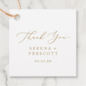 Delicate Gold Calligraphy Vielen Dank Geschenkanhänger (Vorderseite)