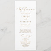 Delicate Gold Calligraphy Wedding Program Programm (Vorderseite)