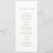 Delicate Gold Calligraphy Wedding Program Programm (Rückseite)