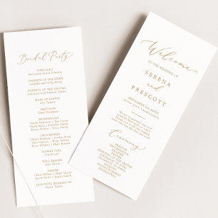 Delicate Gold Calligraphy Wedding Program Programm
