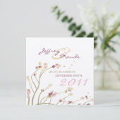 Delicate Gold Cherry Blossom Save the Date (Stehend Vorderseite)