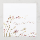 Delicate Gold Cherry Blossom Save the Date (Rückseite)
