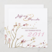 Delicate Gold Cherry Blossom Save the Date (Vorne/Hinten)