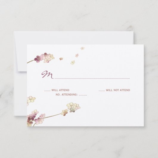Delicate Gold Cherry Blossom Wedding RSVP (Vorderseite)