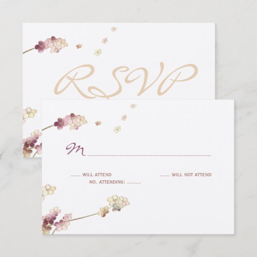 Delicate Gold Cherry Blossom Wedding RSVP (Vorne/Hinten)