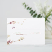 Delicate Gold Cherry Blossom Wedding RSVP Karte (Stehend Vorderseite)