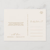 Delicate Gold Creme 4 Foto Template Vielen Dank Postkarte (Rückseite)