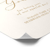 Delicate Gold Creme Danke Gastgeschenk Hochzeit Poster (Ecke)