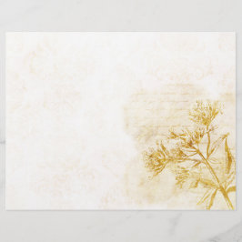 Delicate Gold Floral & Damask Scrapbook Ephemere