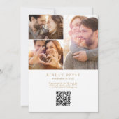 Delicate Gold Foto Collage QR Code Hochzeit Einladung