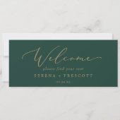 Delicate Gold Green Hanging Seating Chart Header (Rückseite)