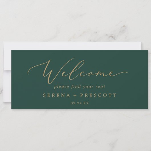 Delicate Gold Green Hanging Seating Chart Header (Vorderseite)
