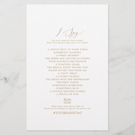 Delicate Gold I Spionage Foto Scavenger Jagdspiel Flyer (Vorne)