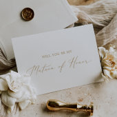 Delicate Gold Matron of Honor Vorschlag Card Einladung