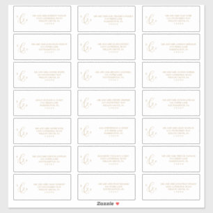 Delicate Gold Monogram Guest Address Labels