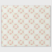Delicate Gold Scrollwork & Pink Roses Floral Geschenkpapier (Flach)