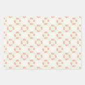 Delicate Gold Scrollwork & Pink Roses Floral Geschenkpapier Set (Vorderseite)