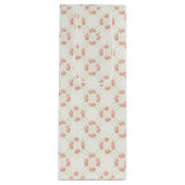 Delicate Gold Scrollwork & Pink Roses Floral Geschenktüte Für Weinflaschen (Vorderseite)