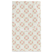 Delicate Gold Scrollwork & Pink Roses Floral Kleine Geschenktüte (Rückseite)