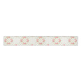 Delicate Gold Scrollwork & Pink Roses Floral Ripsband (Vorderseite)