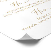 Delicate Gold seine und ihre Unterschrift Drinks u Poster (Ecke)