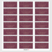 Delicate Gold und Burgundy Guest Address Labels (Blatt)