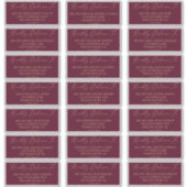 Delicate Gold und Burgundy Guest Address Labels (Vorderseite)