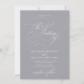 Delicate Gray Modern Calligraphy Classic Einladung (Vorderseite)