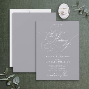Delicate Gray Modern Calligraphy Classic Einladung