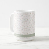 Delicate Gray Snowflake Muster Weihnachtsname Kaffeetasse (Vorderseite Links)