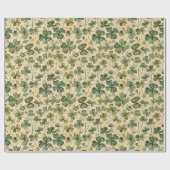 Delicate Green Shamrocks Seamless Geschenkpapier (Flach)