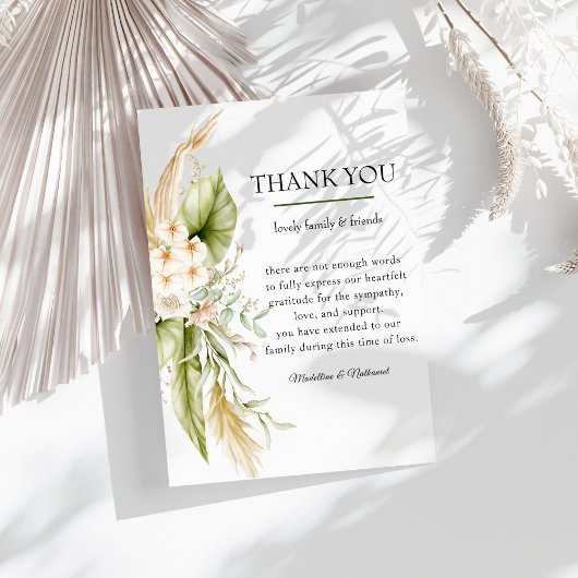 Delicate Green Wedding Thank You Template