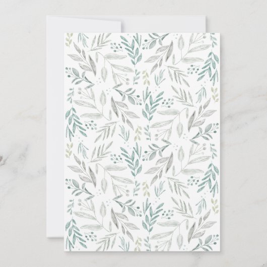 Delicate Greenerity Script | Einladung zur Hochzei (Rückseite)