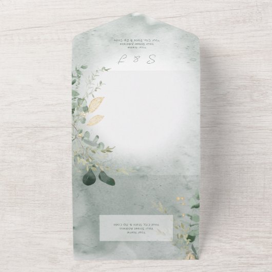 Delicate Greenery Modernes Foto QR Code All In One Einladung (Außenbereich)