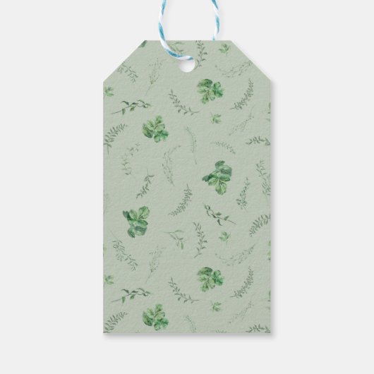 Delicate Greenery Shabby Hütte Wreath Geschenkanhänger (Rückseite)