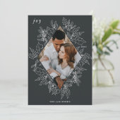 Delicate Holly | Elegante Foto-Ferienkarte Feiertagskarte (Stehend Vorderseite)