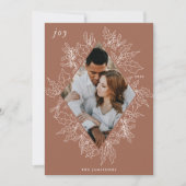 Delicate Holly | Elegantes Foto Feiertagskarte (Vorderseite)