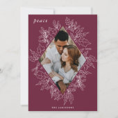 Delicate Holly | Elegantes Foto Feiertagskarte (Vorderseite)