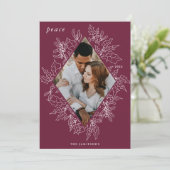 Delicate Holly | Elegantes Foto Feiertagskarte (Stehend Vorderseite)