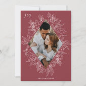 Delicate Holly | Elegantes Foto Feiertagskarte (Vorderseite)