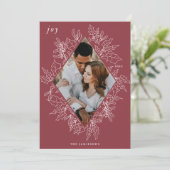 Delicate Holly | Elegantes Foto Feiertagskarte (Stehend Vorderseite)