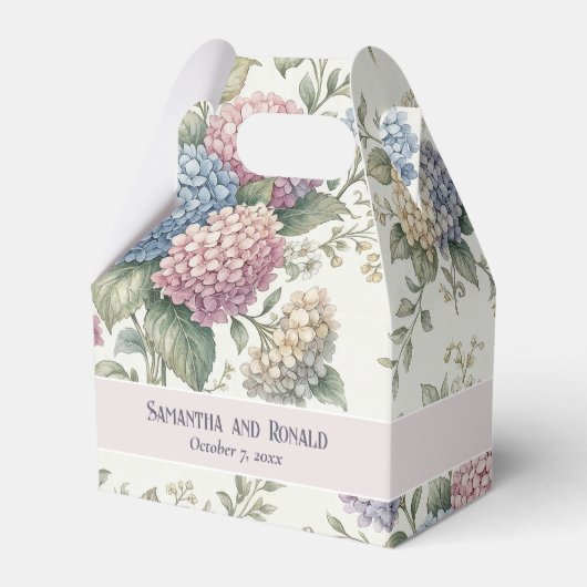 Delicate Hydrangea Flowers Wedding Geschenkschachtel (Vorderseite)